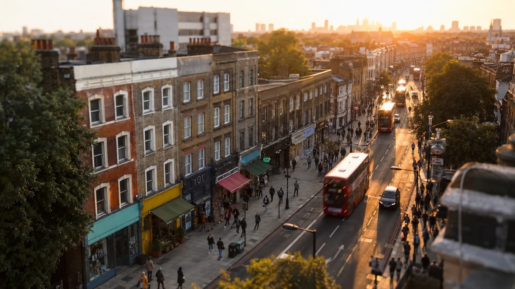 Bird's-eye view of London used for a Locus bubble tea site selection study